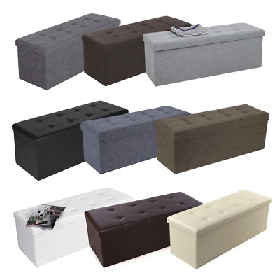 Faltbar Sitzhocker Sitzbank Sitzwürfel Sitztruhe Spielzeugkiste Ottomane 110cm - Bild 1 von 2