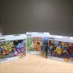BÜNDEL! 3 Pokemon Puzzle Pikachu Eevee Büffel Spiele SCHNELLER VERSAND - Bild 1 von 10