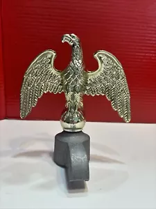 Vintage Brass Eagle Flag Post Top With Flag Pulley - Picture 1 of 6