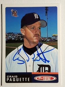 2002 Topps Total Craig Paquette Auto Autograph Card Tigers Signed #374 - Picture 1 of 2
