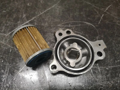 Yamaha YZ 250F oil filter cap cover with used stainless filter 2004  - Image 1 of 4