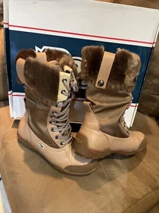 PAJAR GARLAND CANADA WINTER BOOT WATERPROOF SZ 8-8.5CAMEL LEATHER/FAUX FUR TRIM - Picture 1 of 6