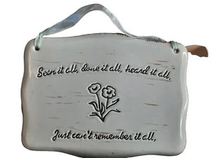 Ceramic Wall Plaque- Whimsical- Aging- Memory Theme- 5"x7" Blue- Perfect Gift - Picture 1 of 2