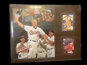 CAL RIPKEN Jr  Triple Play Trio Mounted On Wooden Plaque Sealed  15L X 12 H - Picture 1 of 5