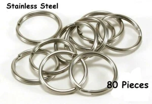 Llaveros de acero inoxidable # 5 anillo dividido, LOTE al por mayor de 80-5/16 anillos anchos @ - Imagen 1 de 3