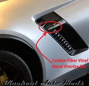 2015-2019 C7 Z06 Corvette Carbon Fiber Z Decal Overlay for Fender Emblems - Picture 1 of 2