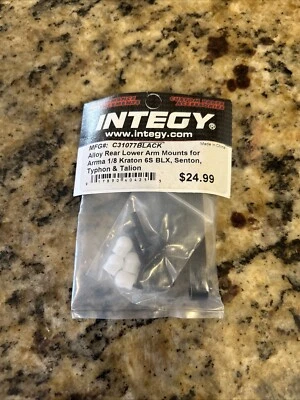 Integy C31077BLACK Alloy Rear Lower Arm Mounts For Arrma 1/8 Kraton 6s Blx - Image 1 of 4
