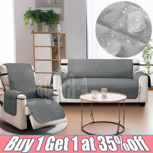Waterproof Sofa Slip Covers Reversible Quilted Throw Pet Protector Couch Cover - Picture 1 of 19