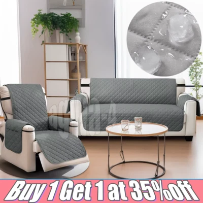 Waterproof Sofa Slip Covers Reversible Quilted Throw Pet Protector Couch Cover - Image 1 of 4