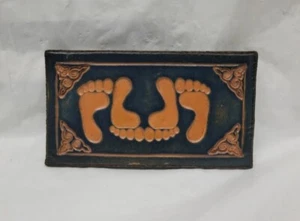 Leather Belt Buckle Feet Love Made By Lewis Gray - Hippie Belt Buckle #4941 - Picture 1 of 17