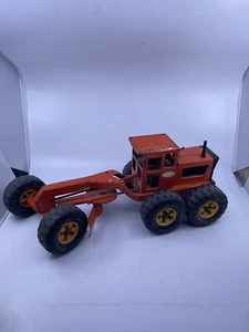 Vintage 1970’s Tonka MR-970 On Wheels ORANGE Pressed Steel Toy Road Grader - Picture 1 of 16
