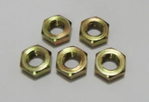 NEW JAM NUT M8 x 1.25 LEFT GOLD STEEL - Pack of 05  - Bild 1 von 1