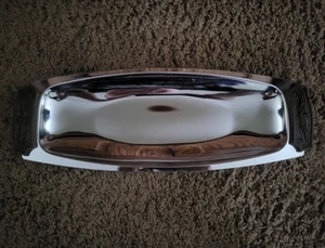 Vintage MCM Chrome Wood Kromex Serving Bread Appetizer Tray - Picture 1 of 3