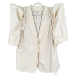JNBY Blazer Womens Size L Cream Artsy Avant Balloon Sleeve Formal Event Cocktail - Picture 1 of 14