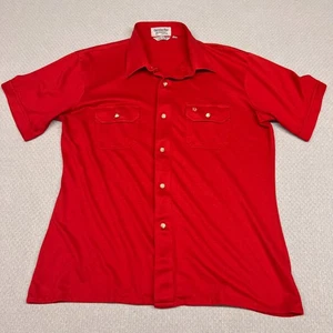 Vintage Christian Dior Monsieur Hemd Herren XL Rot Kurzarm Button Down Designer - Bild 1 von 6