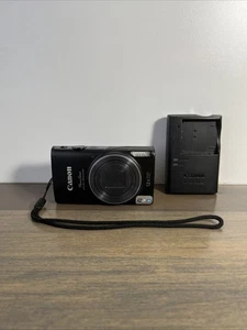 Canon PowerShot ELPH 350 HS/IXUS 275 HS Black 20.2MP Digital Camera Wi-FI Tested - Foto 1 di 20