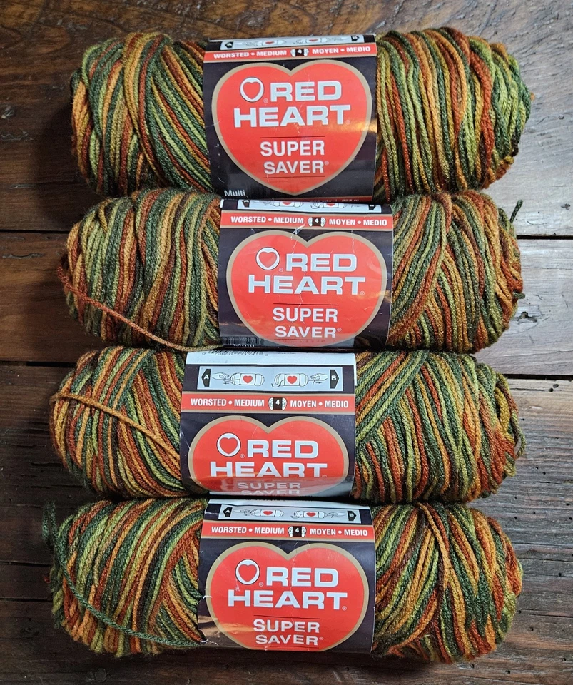 Red Heart SUPER SAVER MULTICOLOR Yarn🧶0981 FALL🧶5 oz. Skeins🧶SOLD PER SKEIN