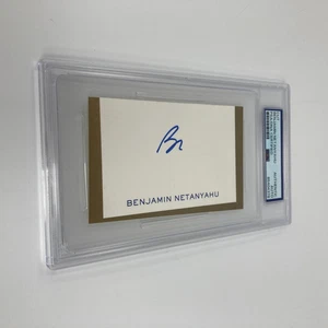 Prime Minister Benjamin Netanyahu Signed Card Auto Israel PSA DNA Certified - Picture 1 of 5