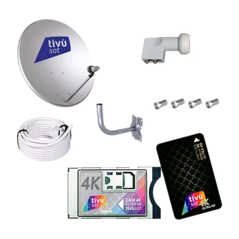 CAM HD 4K ULTRA TIVÙSAT + SCHEDA+PARABOLA 45CM +LNB +SUPPORTO + 20 METRI DI CAVO - Immagine 1 di 1