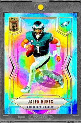 Jalen Hurts RARE RAINBOW FOIL REFRACTOR INVESTMENT CARD EAGLES PANINI MVP MINT - Image 1 of 3