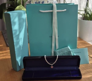 Tiffany & Co 17cm Pink Heart Bracelet with Gift Packaging - Picture 1 of 12