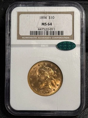 1894 Gold Eagles Liberty Head NGC MS-64 CAC - Image 1 of 2