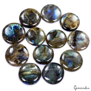 Lote de 12 piezas/700 quilates de piedras preciosas sueltas redondas brillo azul natural sin tratar - Imagen 1 de 5