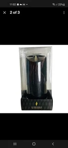 Luminara Halloween Flameless Real-Flame Effect 6.5in Drip Pillar Black Candle - Picture 1 of 3