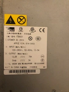 Apple 980W Power Supply Acbel 614-0455for Mac Pro 2009-2012 - Afbeelding 1 van 4