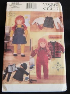 Vogue Craft Pattern 9866 Back to School Clothes for 18" Doll Jumper Coat UNCUT - Picture 1 of 4