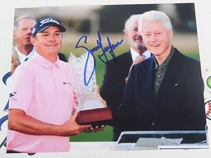 Jason Dufner signed 8x10 photo w/ President Bill Clinton COA PGA - Picture 1 of 1