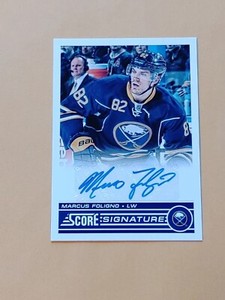2013-14 Panini Score Signature Auto #SS-MF Marcus Foligno Buffalo Sabres 