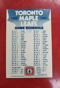 Scarce 1988 89 Toronto Maple Leafs Molson Pocket Schedule 2 Sided - Picture 1 of 2