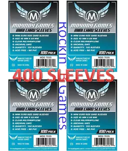 Mini fundas para tarjetas de euro Mayday Games 45 mm x 68 mm (4x100 piezas, 400 mangas) MDG-7035 - Imagen 1 de 1