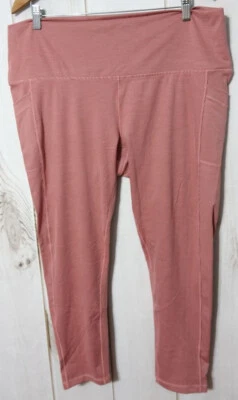 Prana Becksa 7/8 Ribbed Leggings With Pockets Women's 2X Cloud Blush Heather NEW - Image 1 of 3
