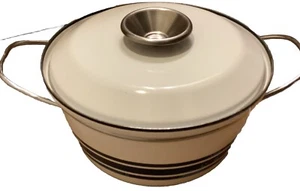 CATHRINEHOLM Norwegen weiß blau gestreift 2 Quart Emaille Topf Dutch Oven - Bild 1 von 20