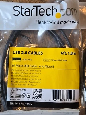 StarTech 6ft Micro USB Cable A to Micro B UUSBHAUB6 - Image 1 of 4