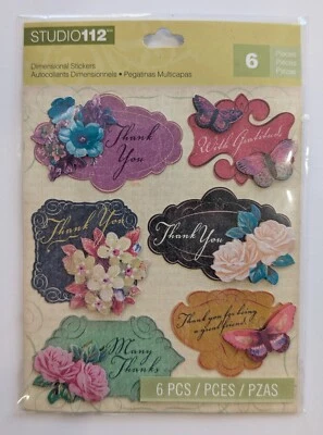 Thank You Themed Scrapbooking Stickers By Studio 112 K&Company RARE - Image 1 of 3