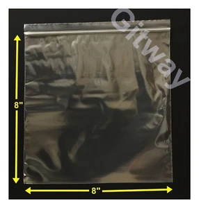 8" x 8" Reclosable Resealable Zip Top Lock Bag Clear Plastic 8x8" FDA Bags 2 ML - Picture 1 of 4