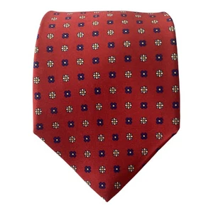 MSRP 95$ BROOKS BROTHERS MAKERS Red Flower Print Silk Tie Made In USA 60"-4" NWT - Picture 1 of 7