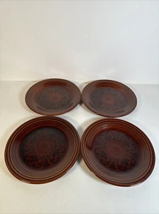 4 Vintage Fiestaware Amberstone Dinner Plates Fiesta Brown Sheffield Ironstone * - Picture 1 of 11