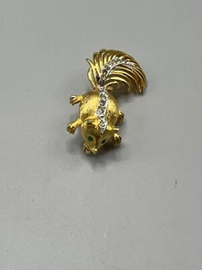 Broche prendedor vintage JJ (Jonette) mofeta ardilla estrás RARO - Imagen 1 de 7