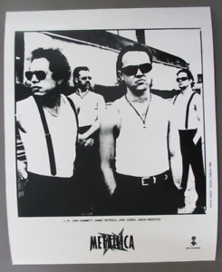 Metallica noir & blanc 8X10 photo promo brillante 1996 chemises blanches !