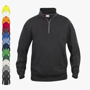 CLIQUE - Felpa Uomo Half Zip Felpe con Colletto Alzato Taglia 3XL 4XL 5XL - Foto 1 di 20