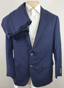 Indochino Mens Dark Navy Check 2 Piece Suit Size 40 W34 X 27.5 - Picture 1 of 11
