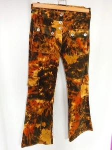 Hübsche Samt Hose Bootcut Print TOBA&CO Gr. M FR38 US6 UK10 EUR36 - Bild 1 von 8