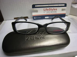 J G HOOK EYEGLASS FRAMES Style VANESSA Sz. 52-16-135 in BLACK Free UNGER CASE - Picture 1 of 4