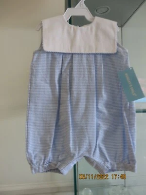 Vive La fete Girl light blue seersucker sleeveless 12mths bubble NWT ❤️ ❤️ SALE - Image 1 of 4