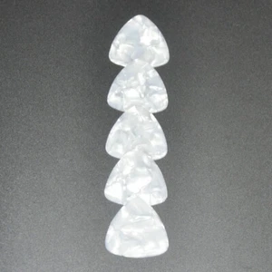 100 púas de guitarra pesadas de 0,96 mm triángulo redondeado en blanco blanco perla - Imagen 1 de 3