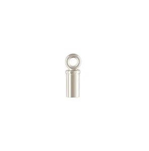 4 Stck. 2 mm 925 Sterling Silber Quetschrohr Endkappen mit Ring zur Schmuckherstellung - Bild 1 von 2